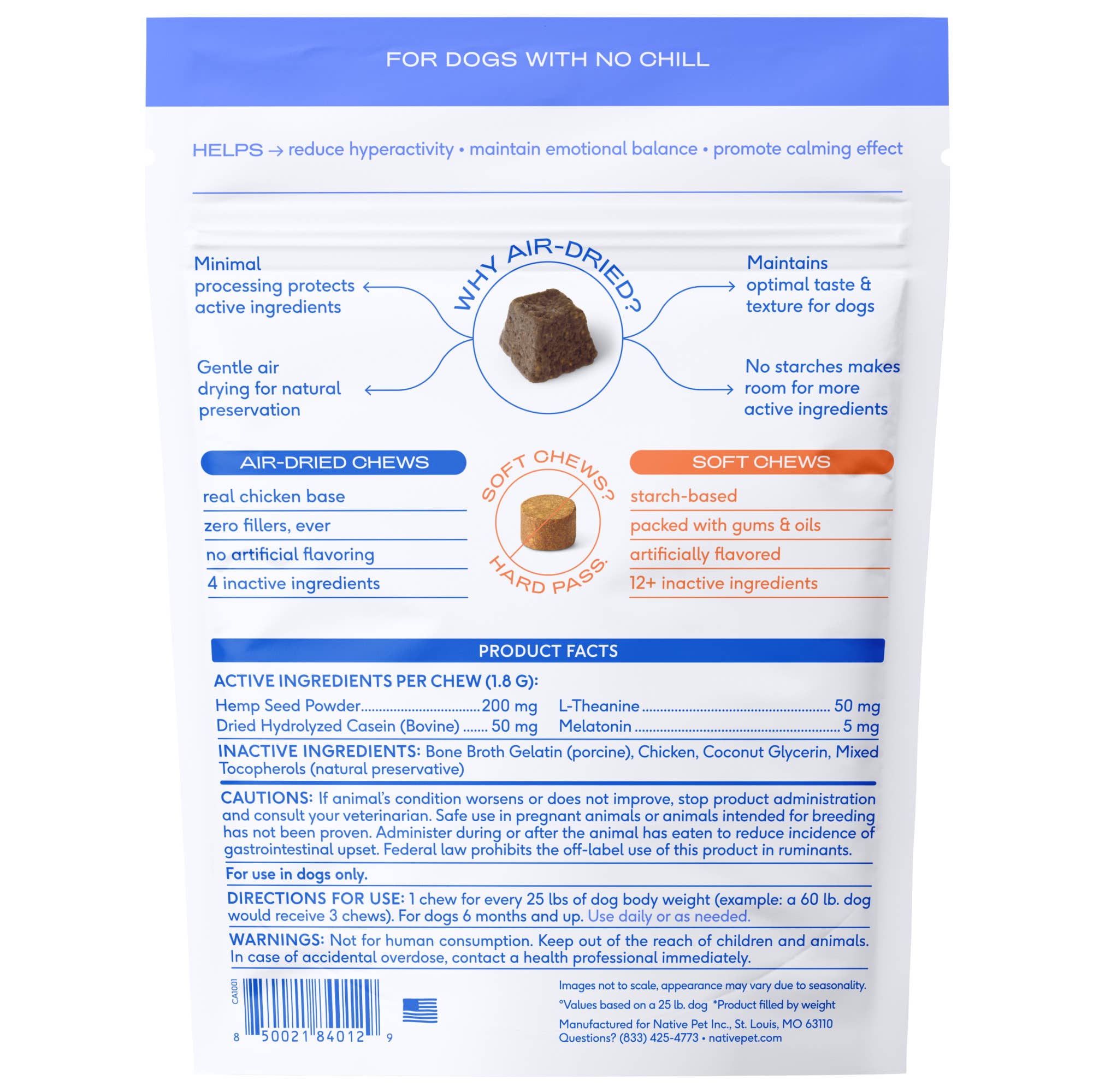 Suplemento calmante y de ansiedad Calm Chews para perros