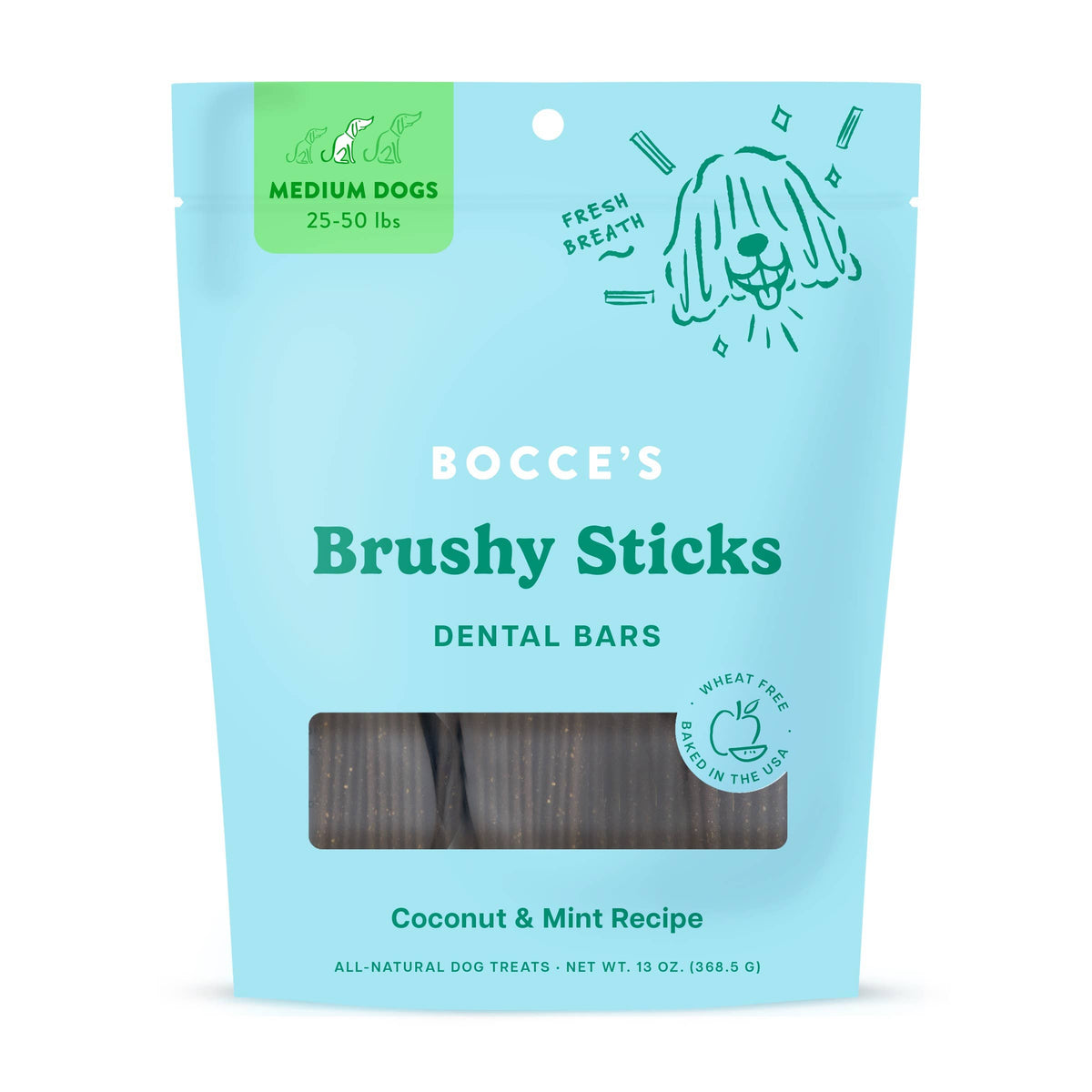 Bocce's Bakery Dailies Palitos Cepillo Golosinas Dentales para Perros