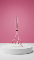 Tijeras rosas para grooming profesional