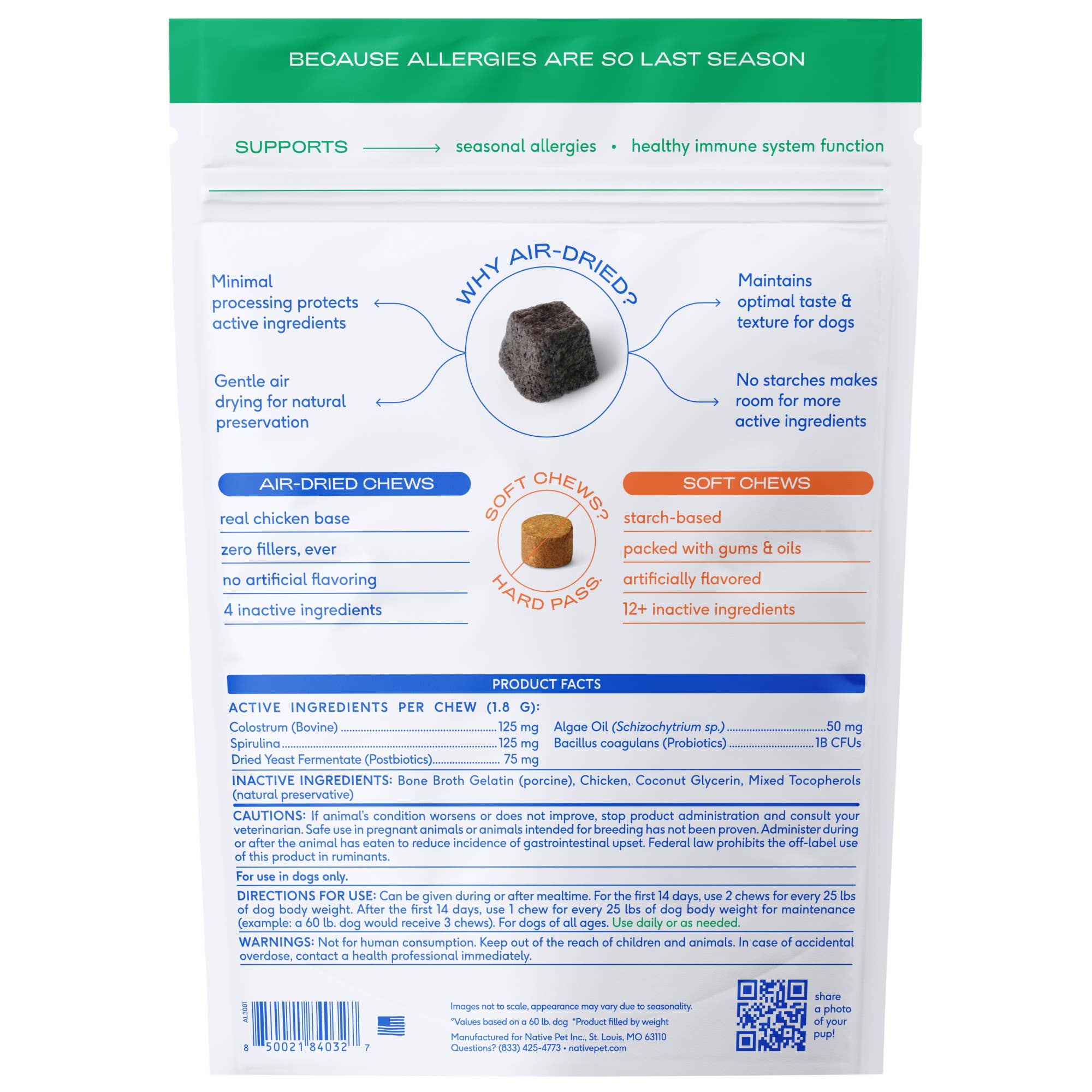 Allergy & Immune Chews, un suplemento para aliviar la alergia y la picazón