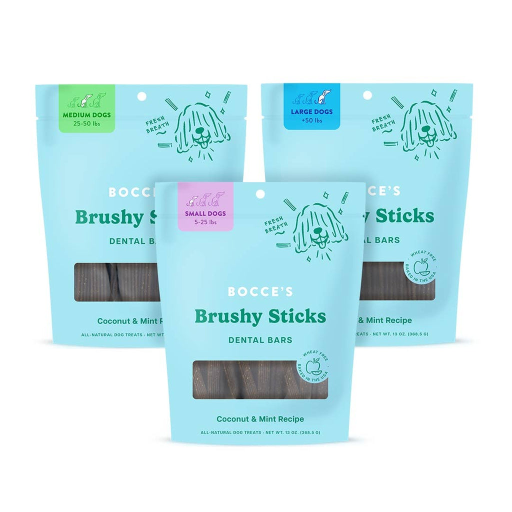 Bocce's Bakery Dailies Palitos Cepillo Golosinas Dentales para Perros