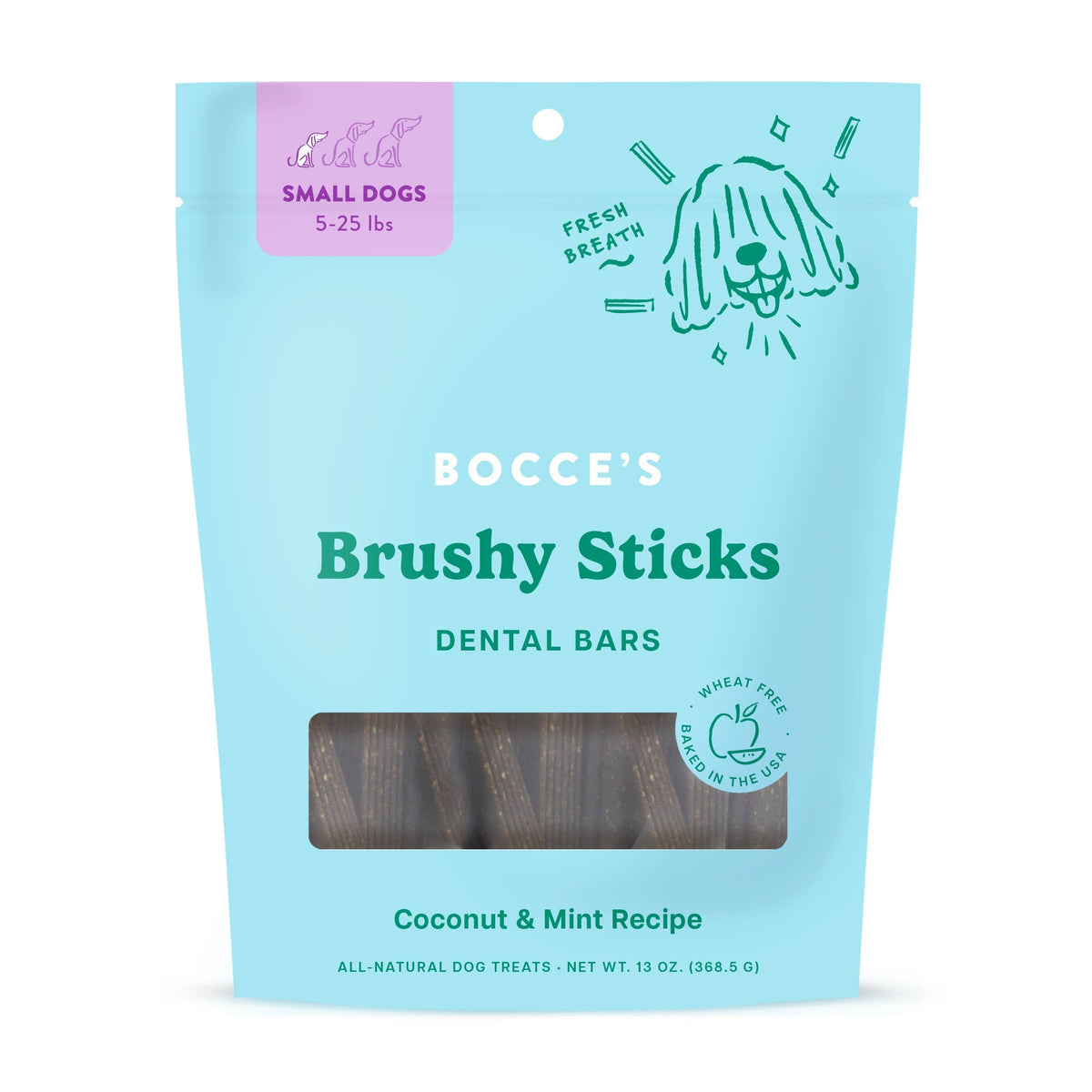 Bocce's Bakery Dailies Palitos Cepillo Golosinas Dentales para Perros