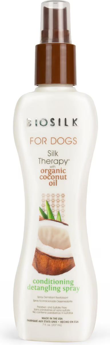 BioSilk Silk Therapy Organic Coconut Oil Conditioning & Detangling Dog Spray